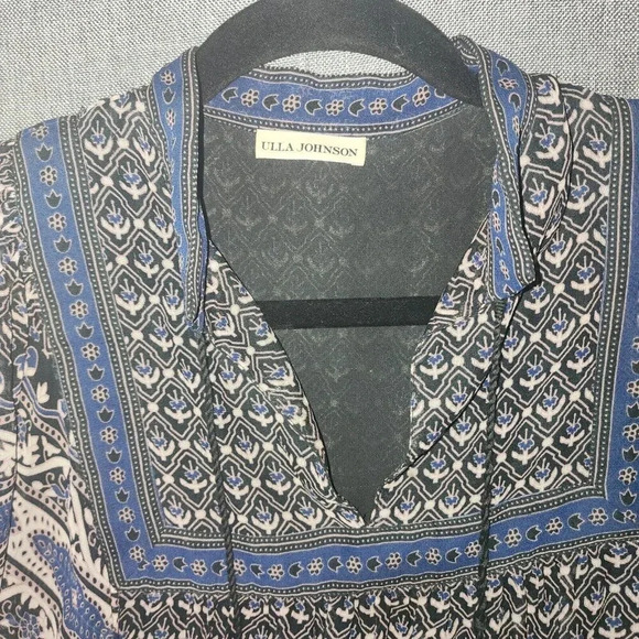 Ulla Johnson Reema Moonlight Mini Dress Size 4 Printed Sheer Exotic Silk Split - Picture 7 of 11